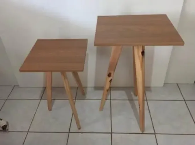 Jogo de mesas decorativas mdf/pinus