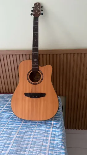 Violão Strinberg Folk SD 30C NS - Seminovo, com afinador embutido eletroacústico.