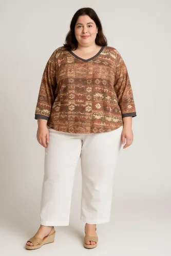 Conjunto calça e blusa Plus Size tam 52