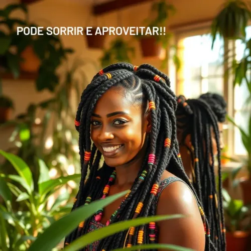 Tranças Box Braids com Mechas Coloridas