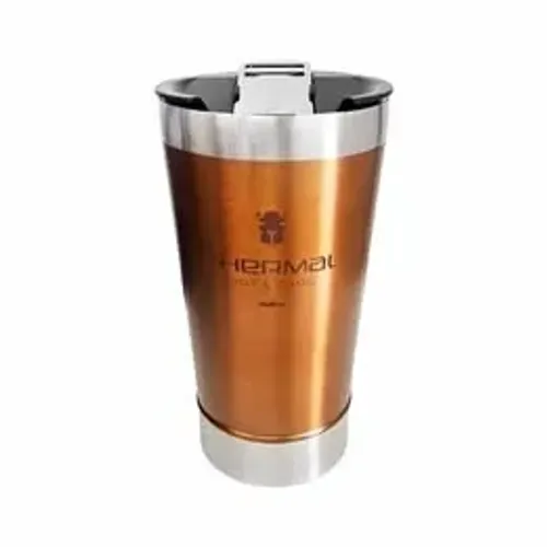 Copo Térmico com Tampa Thermal 473ml Dourado