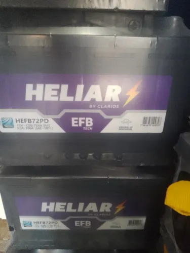 Bateria HELIAR 72 EFB - 72Ah - carro start stop valor a base de troca