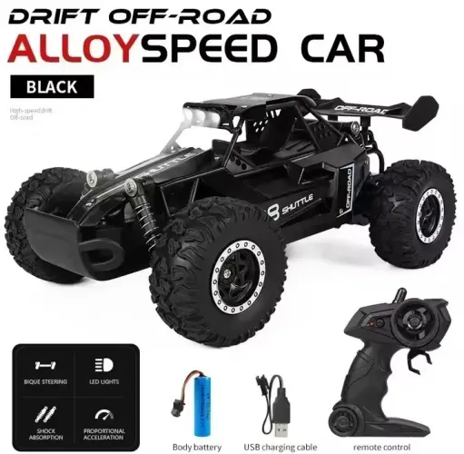 Carro de controle remoto+Off-Road Alloy Speed - Black
