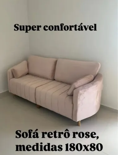 Sofá retrô rose 180x80 - Super confortável