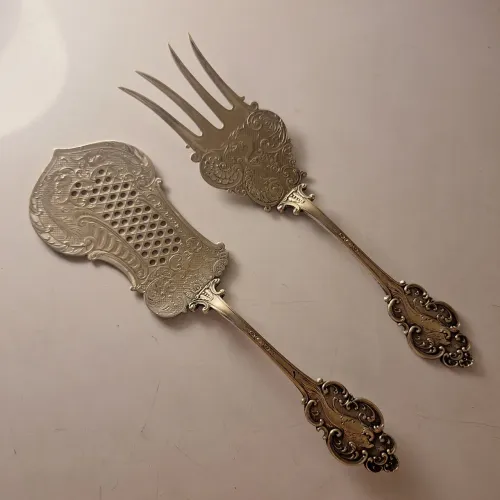Talheres para Peixe WMFN em alpaca prata alemã 90 século XIX. Raridade! 