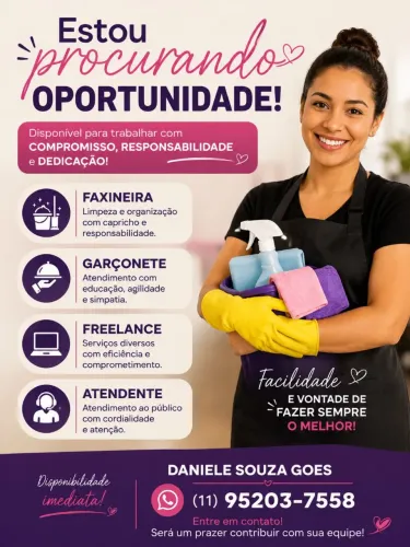Estou procurando faxina 180.00