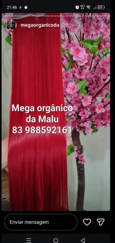 Mega hair orgânico 70cm 150 gramas vermelho vivo)entrega gratuita em João Pessoa