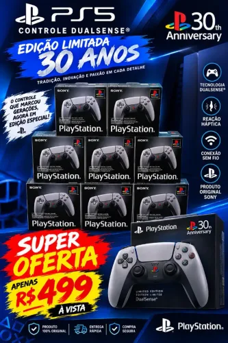 Controle ps5 30 anos edição limitada lacrado super oferta
