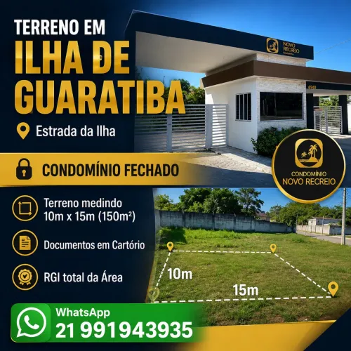 Terreno, Ilha de Guaratiba, 150 m², Condomínio Fechado
