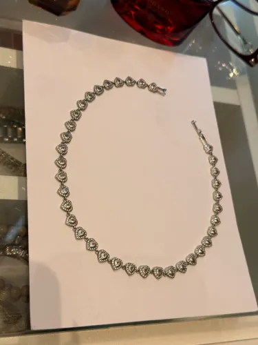 Gargantilha de prata Swarovski 
