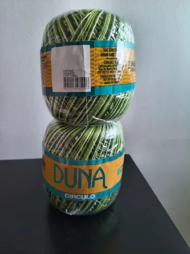 2 Novelos de linha DUNA círculo 100% algodão Cor 9536 Gramado