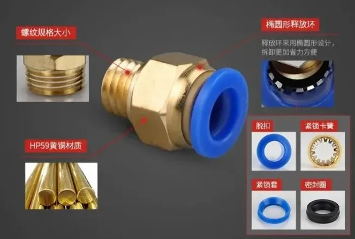 Conector Bowden Pc4-m6 Engate Rápido Tubo Ptfe 2 unid. Impressora 3d  Arduino COD-CP882 