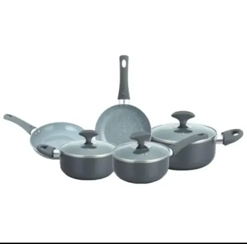 Conjunto de Panelas Cerâmica Cazza Chef Cinza 5 Peças