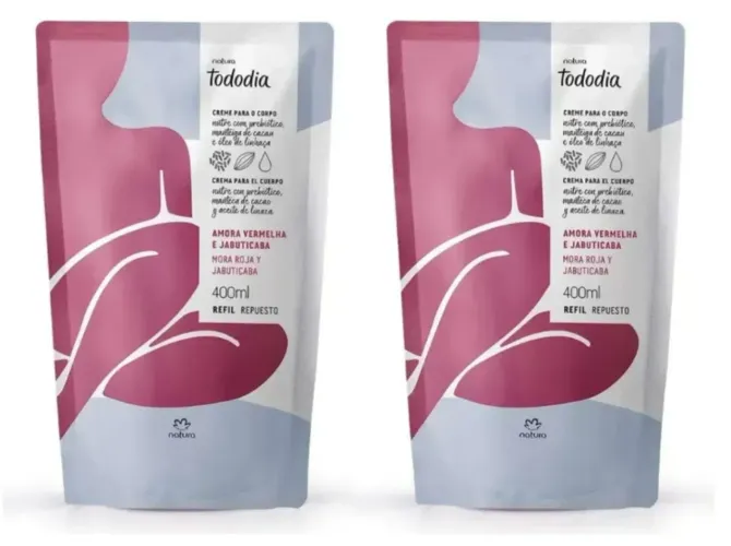 Kit Refil Creme Hidratante Desodorante Amora Vermelha e Jaboticaba ( 2 x 400 ml)