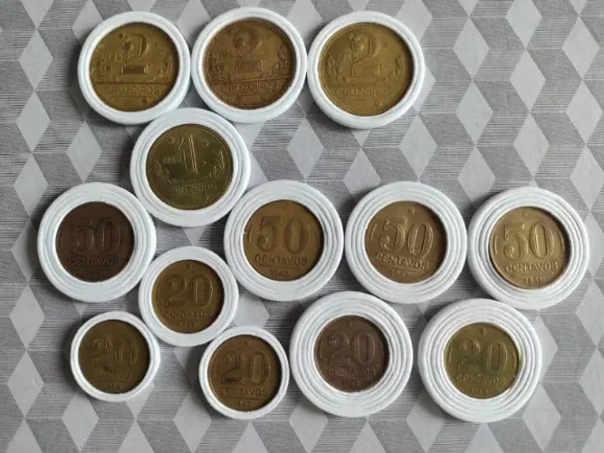 LOTE COM 13 MOEDAS ANTIGAS BRASILEIRAS (1942 A 1951) | GV | COLEÇÃO NUMISMÁTICA