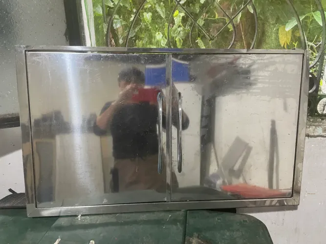 Tampa de inox para churrasqueira de tijolo