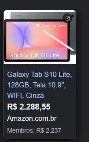 Galaxy Tab S10 lite, 128gb, Cinza, NOVO LACRADO