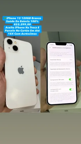 iPhone 13 128GB - Saúde Da Bateria 100% (Usado)