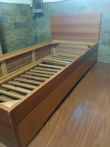 Cama solteiro auxiliar mdf carvalho