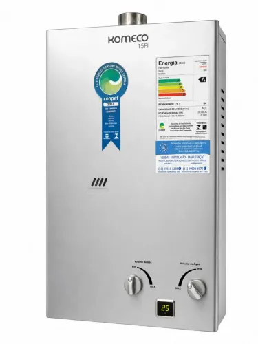 Aquecedor para água a gás Komeco Ko 15FI 16,5 litros GN