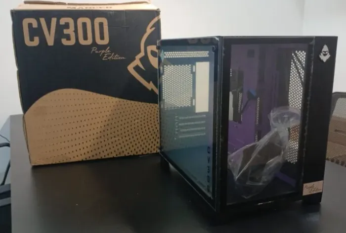 Gabinete Mancer CV 300 Preto Purple Edition, suporte 9 fans , novo lacrado na caixa.