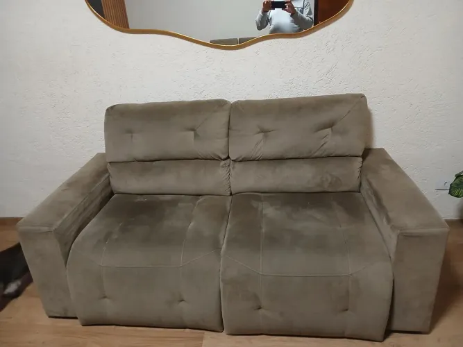 Sofa 3 lugares, tecido Suede