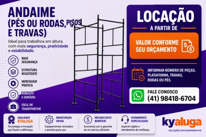 Andaime para Aluguel em Curitiba com Pisos e Rodas