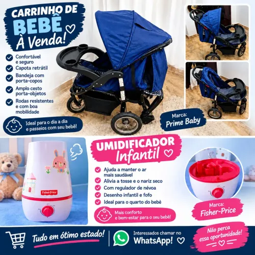 Vendo carrinho de bebê e umidificador infantil