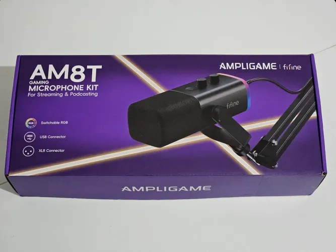 Microfone FIFINE AM8T Dinâmico USB/XLR RGB + Braço Articulado