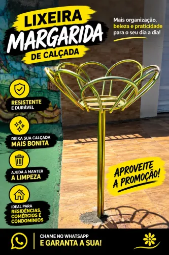 LIXEIRA DE CALÇADA MARGARIDA - ORGANIZAÇÃO E LIMPEZA