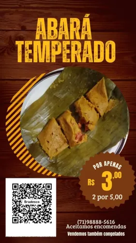 Venda de abará temperado 