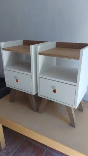 Mesa de Cabeceira MDF Premium c/ Gaveta e Corrediça Telescópica