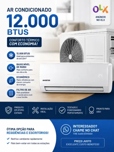  AR CONDICIONADO NOVO 12.000 BTTUS (DIRETO DA FABRICA)