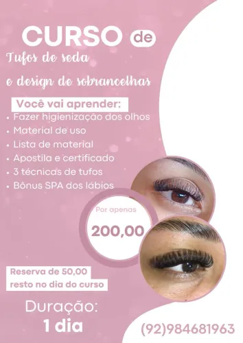 Curso de cílios e sobrancelhas