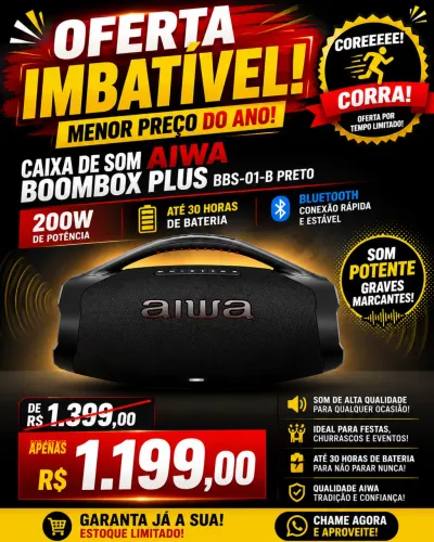 Caixa de som boombox aiwa OPORTUNIDADE