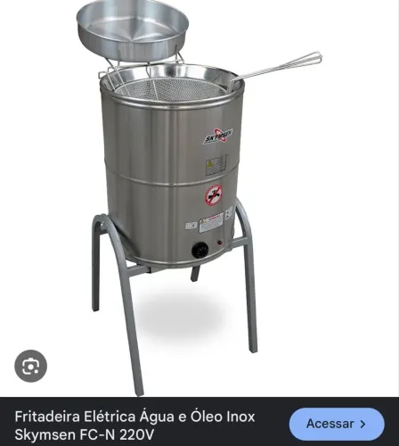 Fritadeira Água e Óleo FC Skymsen Água e Óleo 24 Litros