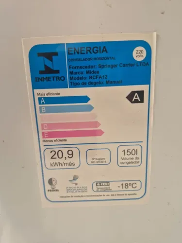 FREEZER MIDEA 150L ZERADO