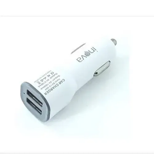 carregador veicular inova 2.1a 2 entrada usb branco