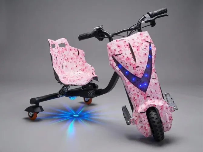Triciclo elétrico DRIFT 350w com Bluetooth, led e amortecedor
