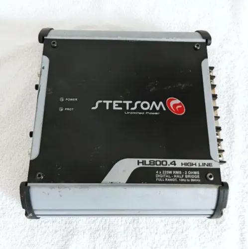 Módulo Amplificador Stetsom HL800.4 900W RMS 4 Canais 2 Ohms Potente Som Automotivo