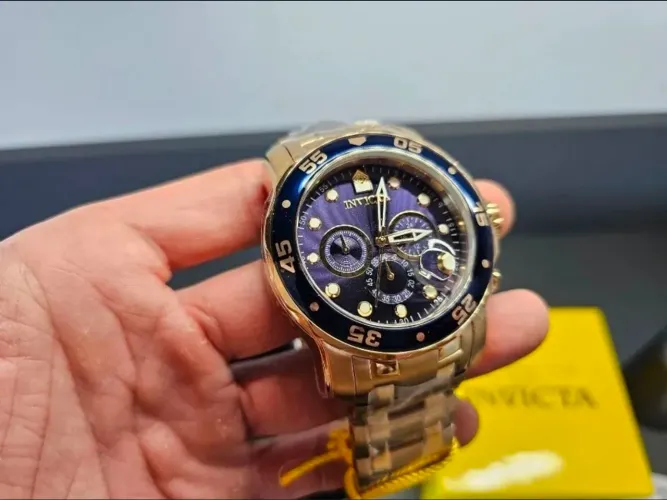 Relógio Invicta Pro Diver 0073 banhado a ouro 18k