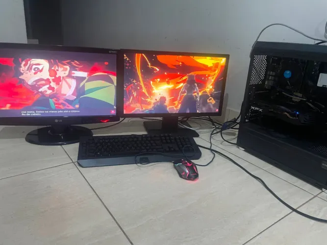 Pc Gamer Completo: i5 6400 2.7Ghz, 8gb, Ssd 240gb, 1.5tb HDD, Rx 580 8 GB, 2 monitor 22