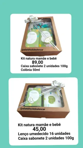 Kits presentes natura mamãe e bebê 