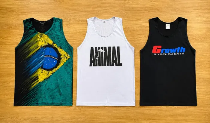 Kit 3 Regatas Masculinas Academia Treino Dia a Dia Tam M