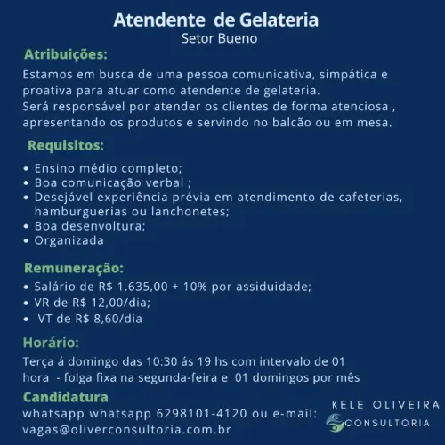 Atendente de Gelateria