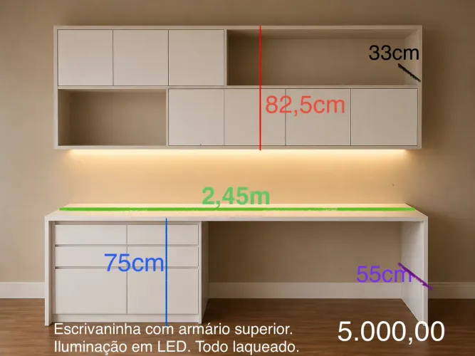 Escrivaninha com armário