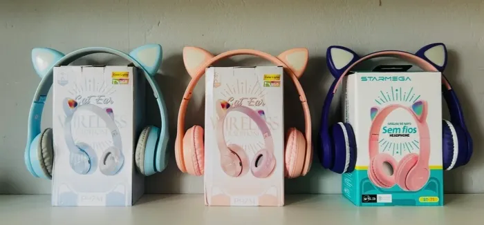 Fone bluetooth gatinho