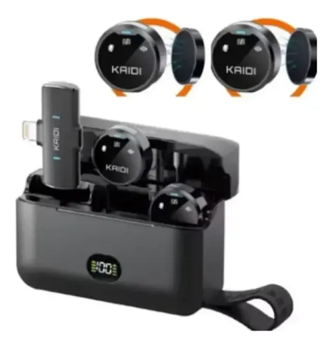 [Novo] Microfone de Lapela Profissional Kaidi P4 Sem Fio Redondo Magnético Para Tipo C ou 
