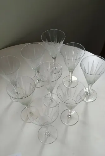 Taças vintage em cristal lapidado