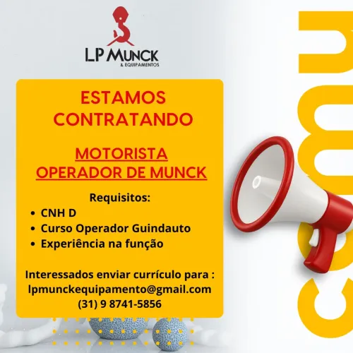 Motorista caminhão munck
